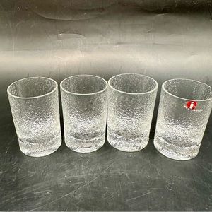 4 Vintage IITTALA Shot Glasses Textured FINLAND Single 2 1/8” tall